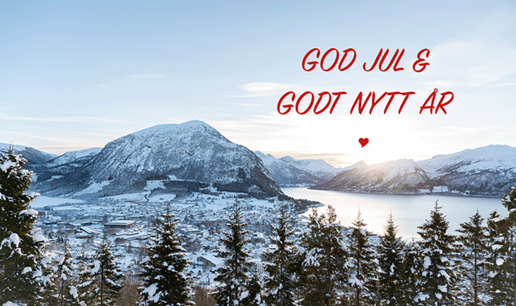 Julehelsing med foto over Volda